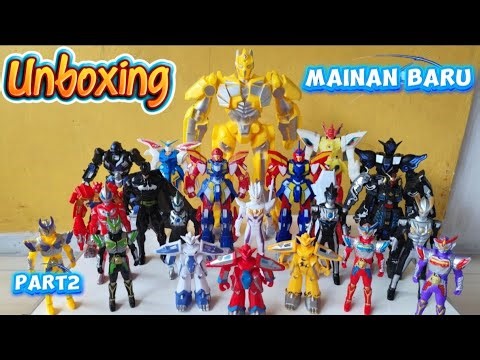 Salma Unboxing new toys and playing shooting robot toys Gundam, Transformer, Ultraman, Kamen Rider