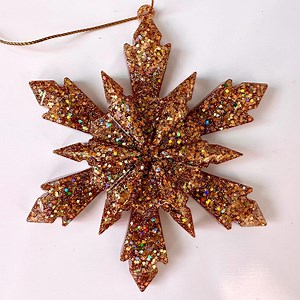 Resin Christmas Snowflake Ornament- Glitter - Etsy
