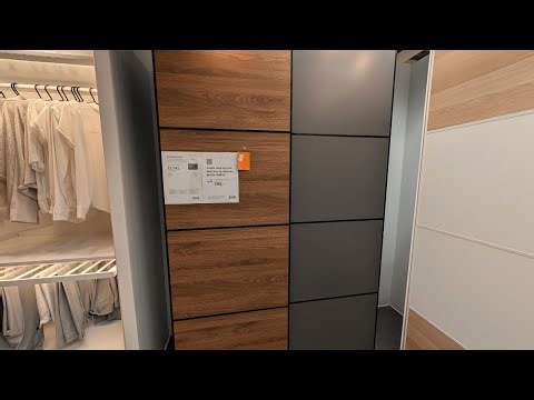 IKEA PAX / MEHAMN Wardrobe | Walnut & Dark Grey Sliding Doors | Walkthrough