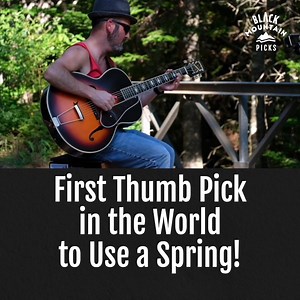 A guitar pick built for fingerpicking! 🔥 Over 50 thousand happy customers! Quickly switch between playing with your fingers and playing with a pick whenever you feel the urge. Durable and long-lasting. Comfortable, universal fit. Players love the Black Mountain pick because it allows them to switch between playing with their fingers and playing with a pick whenever they desire. Get inspired today with a Black Mountain thumb pick and take your fingerpicking to the next level. Includes two free t