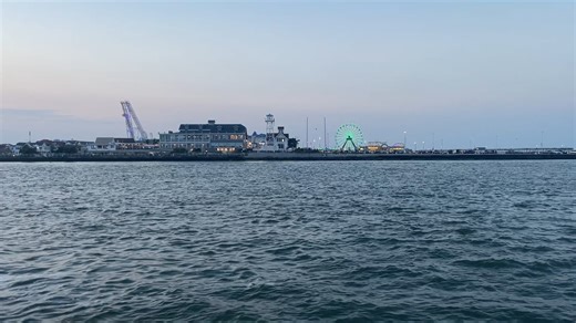 The view from the after dinner cruise onboard the Angler Deep Sea Fishing boat. It's a great, family friendly way to spend an evening. Find discounted tickets to this fun cruise at https://www.oceancity.com/product/angler-sunset-cruise/ | OceanCity.com