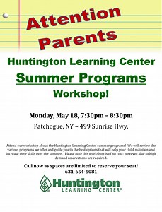 Huntington Learning Center Summer Programs Workshop!
