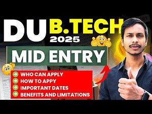 Fot DU Mid Entry Opening Date - How To Fill | DELHI UNIVERSITY FOT Btech Mid Entry 2025