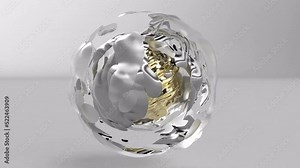 Liquid metal gold and glass intro able to loop seamless 4k