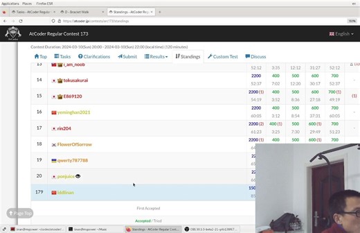 【Atcoder ARC173】菜鸡ABC实况：今天第5场比赛，脑子貌似还在，但是代码越写越乱...