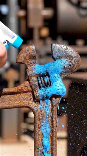 Satisfying Rust Removal on Pipe Wrench