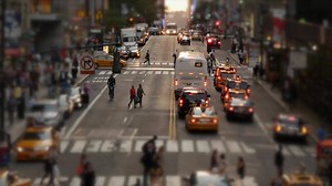 City Traffic Jam at Rush Hour Cars Driving on Crowded Urban Road Streets