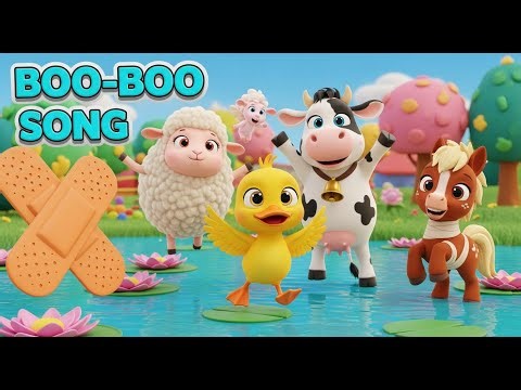 Boo Boo Bye-Bye! 🩹 Kid's Song & Nursery Rhymes for Toddlers | Pixar-Style 3D Farm Animals