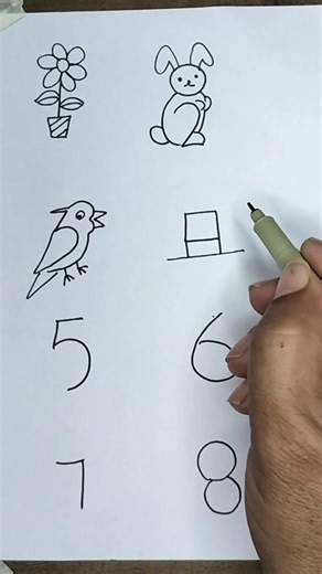 Very easy number drawing idea #numberdrawing #easydrawing #drawing #shorts