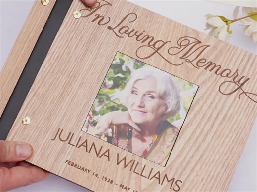 Personalized Memorial Guest Book: Engraved Wood Keepsake (8.5 X 11") - Etsy
