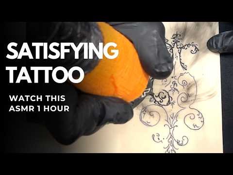ASMR Tattoo Drawing | Most Satisfying Designs (1 Hour)