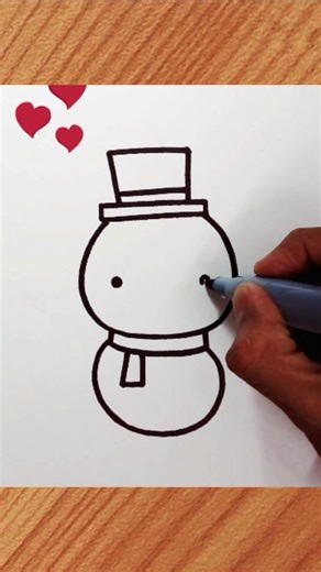 Easy Art Club | Cute Snowman Drawing Tutorial⛄️😍💕✨️ #drawing #easydrawing #art #kids | Instagram