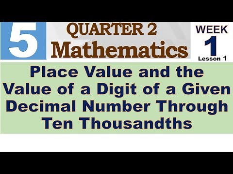 Q2 MATH 5 WEEK 1 Lesson 1 - PLACE VALUE AND THE VALUE OF A DIGIT OF A GIVEN DECIMAL NUMBERS THROUGH