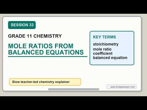 33 Week 9, Session 33 Mole Ratios from Balanced Equations