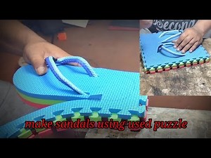 Make sandals using used puzzle mat