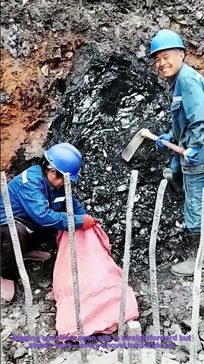 Open-Pit Coal Mining: Workers Excavating Surface Coal Deposits