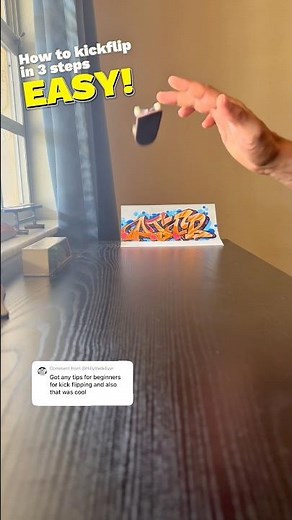 How to kickflip on a fingerboard in 3 steps #fingerboard #fingerboarding #skateboarding