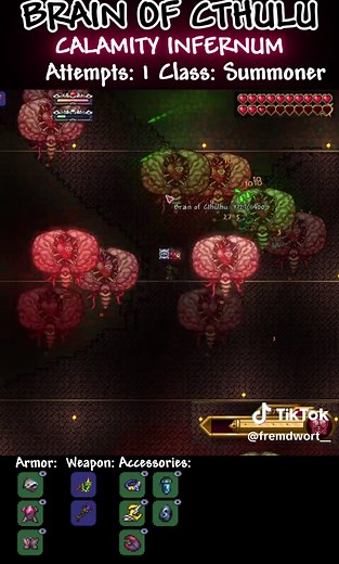 Cthulhu's Brain Boss Fight in Terraria Calamity Infernum