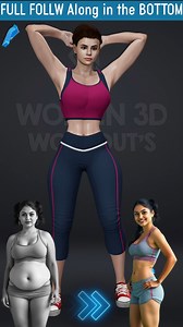 #HomeWorkoutForWomen #StrongWomen #FitWomen #GirlsWhoWorkout #HealthyLifestyle #FemaleFitness #NoEquipmentWorkout #FullBodyWorkout | Women 3D Workouts