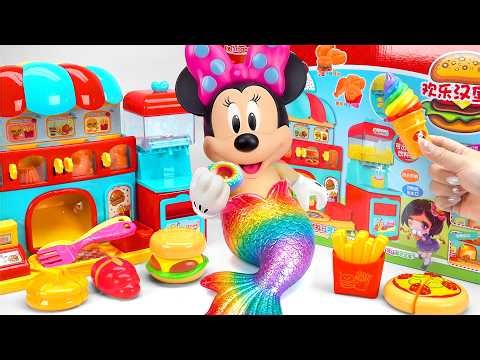 90 Minutes Relaxing With Rainbow Burger Playset Unboxing 🧁 ASMR Minnie Mouse Collection 💸