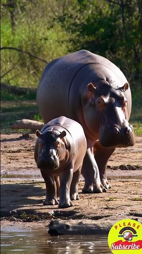 "Leopard Attacks Hippopotamus baby – Extremely Rare Jungle Scene#hippo #hippo baby Attacked