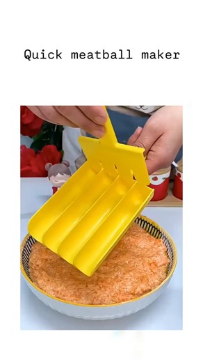 world 🌎🌍🌍 | The post showcases a yellow plastic extruder tool that presses ground meat mixture through slots into sizzling oil, forming instant uniform... | Instagram
