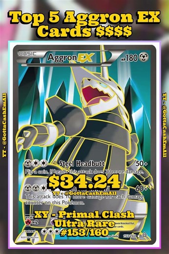 Top 5 MOST EXPENSIVE Aggron EX Pokémon Cards! 💥#pokemon #pokemoncards #pokemontcg #pokémon #top5