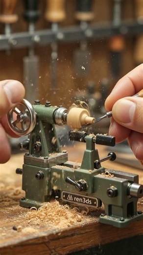 This Keychain-Sized Wood Lathe Actually Turns Real Wood! 😱🪵