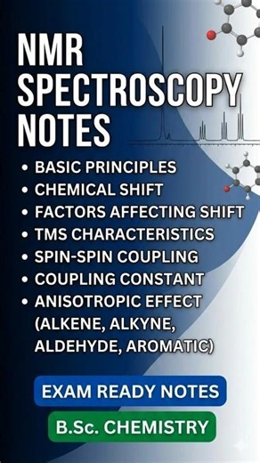 EXAM READY NOTES FOR NMR SPECTRA
