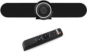 Video Conference Room Camera for Small Meeting Room, HD 1080P - 90°Wide Angle - Prime Lens,Built in Microphone and Speaker All in One Video USB Plug and Play,Conference Webcam (Black 4k)