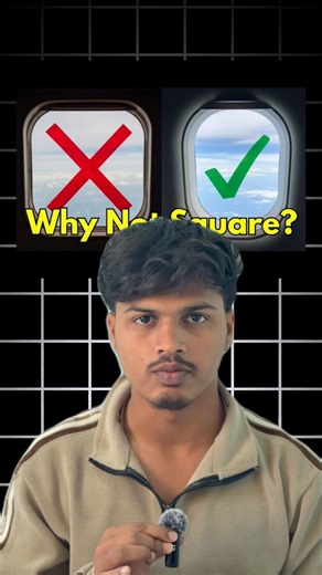 Why Airplane Windows Are Round, Not Square ✈️ #shorts #facts