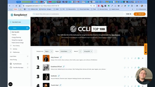 How to Add Songs from SongSelect into Planning Center
