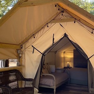 CHECK THIS OUT! This is MY KIND of CAMPING! https://bluerivercamp.com/glamping | Son's Blue River Camp