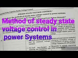Method of steady state voltage control in power Systems