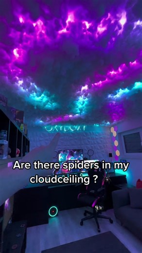 Do I have spiders in my cloudceiling ? 🕷️ #gamingroom #gaming #setup #gamingsetup #cloudceiling