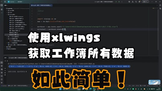 办公自动化之：使用xlwings获取工作簿里所有工作表的数据