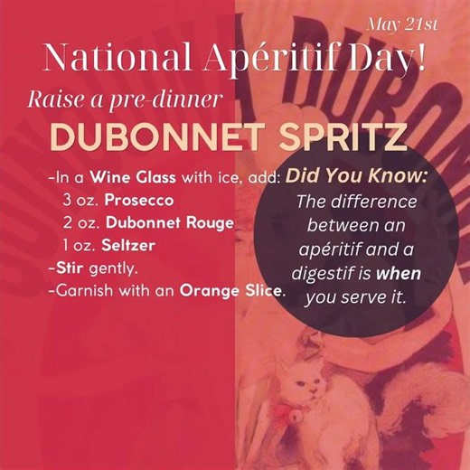 May 21th - National Aperitif Day Reel #Dubonnet #Spritz
