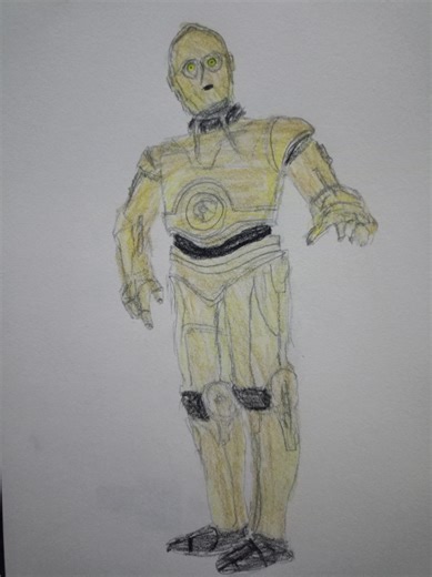 C-3PO #fypシ゚ #drawing #menggambar #starwars #starwarstiktok