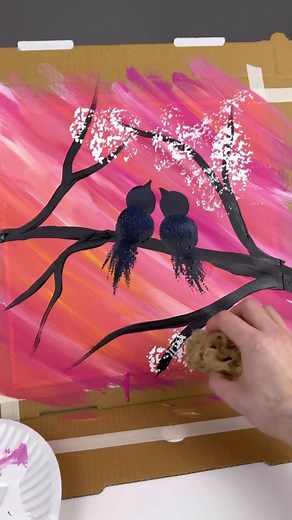 Easy Love Birds Painting Tutorial