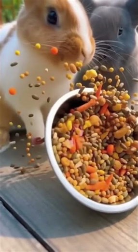Rabbit Race Chaos: Food Scatters After Tumbling Tumble