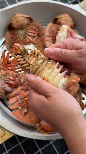 🦞✨ Perfect Slipper Lobster Shell Peel | Chinese Steamed Seafood ASMR#shorts