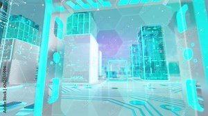 Colonoscopy with medical digital technology concept