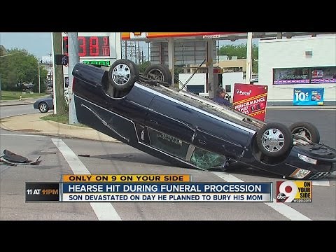 Hearse hit during funeral procession