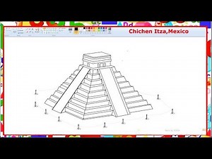 How to draw Chichen Itza Mexico(Wonder of the world) - Learn By Art
