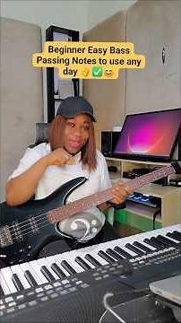 Beginner Easy Bass Passing Notes to use any day 👌 ✅️ 😊 #shorts #bass