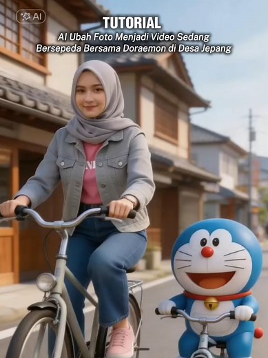 Tutorial Mengubah Foto Jadi Video Bersepeda Bersama Doraemon