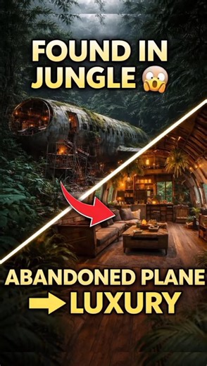 🔥💥Abandoned Plane Found in Jungle Turned Into a Luxury Home 😱✈️ #europeaninteriors #shorts