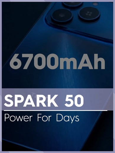 Beauty and brains! The SPARK 50 is stunning on the outside and even better on the inside, built to survive the drops, the dust and the splashes, power through days on a single 6700mAh charge, while still delivering a stunning 50MP FlashSnap camera and a silky smooth 120Hz experience. Which of these features do you love the most? #TECNOSPARK50 #PowerForDays