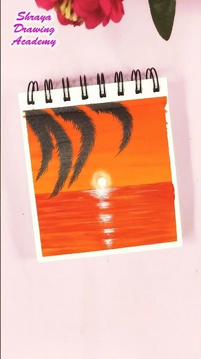 SUNSET Mini Painting | Sunset Easy Painting Ideas | Beautiful Acrylic Painting for Beginners