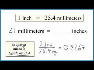 Convert 21 Millimeters to Inches